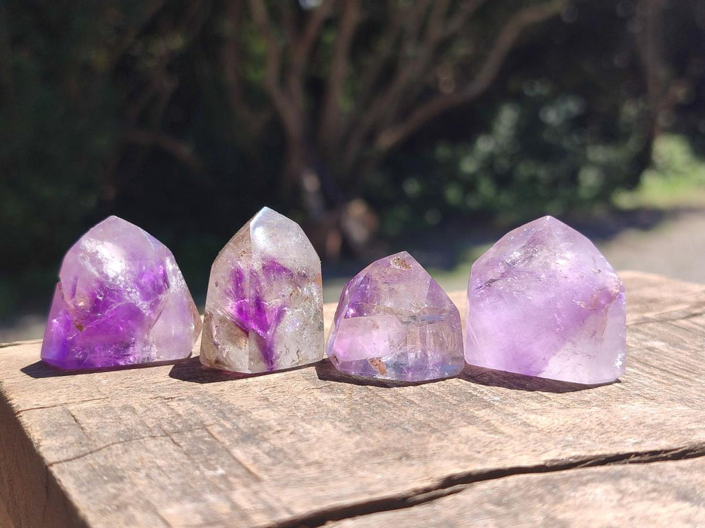 Polished Window Amethyst Crystals x 20 From Akansobe, Madagascar