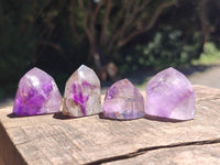 Polished Window Amethyst Crystals x 20 From Akansobe, Madagascar