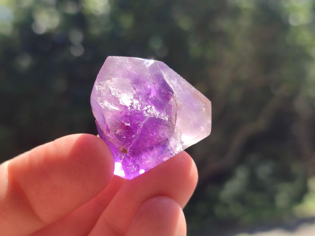 Polished Window Amethyst Crystals x 20 From Akansobe, Madagascar