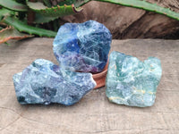 Natural Watermelon Fluorite Cobbed Specimens x 12 From Uis, Namibia