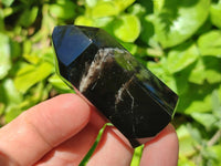 Polished Smokey Window Quartz Crystals x 12 From Madagascar