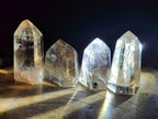 Polished Smokey Window Quartz Crystals x 12 From Madagascar