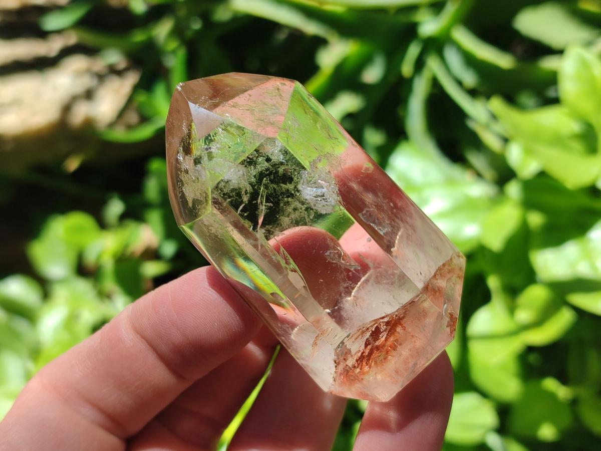 Polished Smokey Window Quartz Crystals x 12 From Madagascar