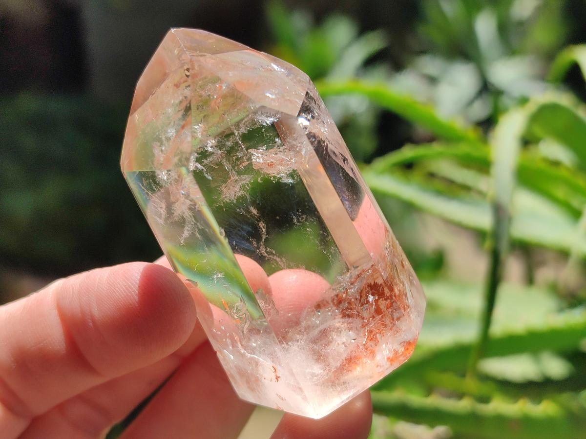 Polished Smokey Window Quartz Crystals x 12 From Madagascar