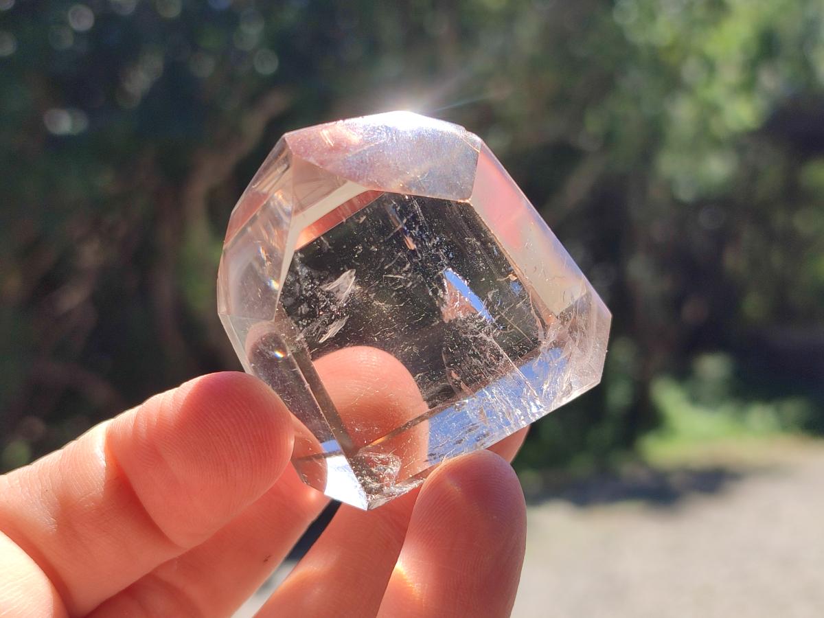 Polished Smokey Window Quartz Crystals x 12 From Madagascar