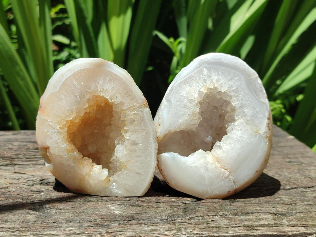 Polished Agate With Crystalline Geodes x 6 From Maintirano, Madagascar