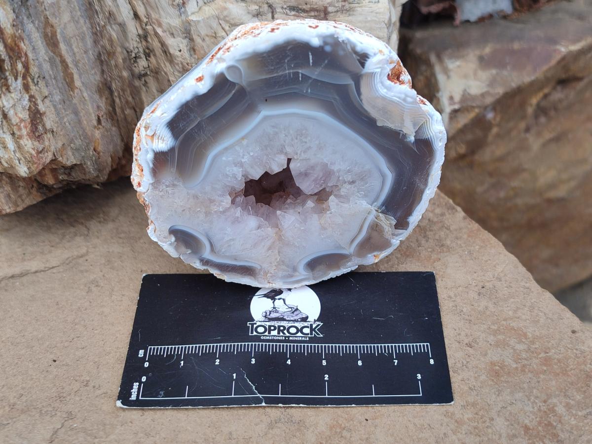 Polished Agate With Crystalline Geodes x 6 From Maintirano, Madagascar