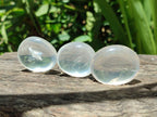 Polished Girasol Pearl Quartz Palm Stones x 35 From Ambatondrazaka, Madagascar