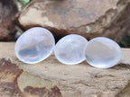 Polished Girasol Pearl Quartz Palm Stones x 35 From Ambatondrazaka, Madagascar