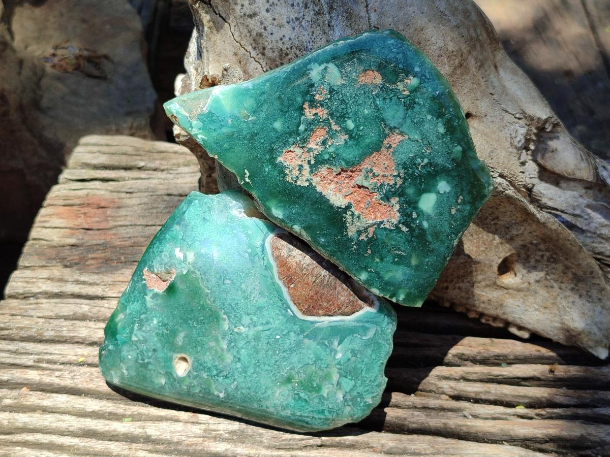 Polished On One Side Mtorolite Plates x 6 From Mutorashanga, Zimbabwe