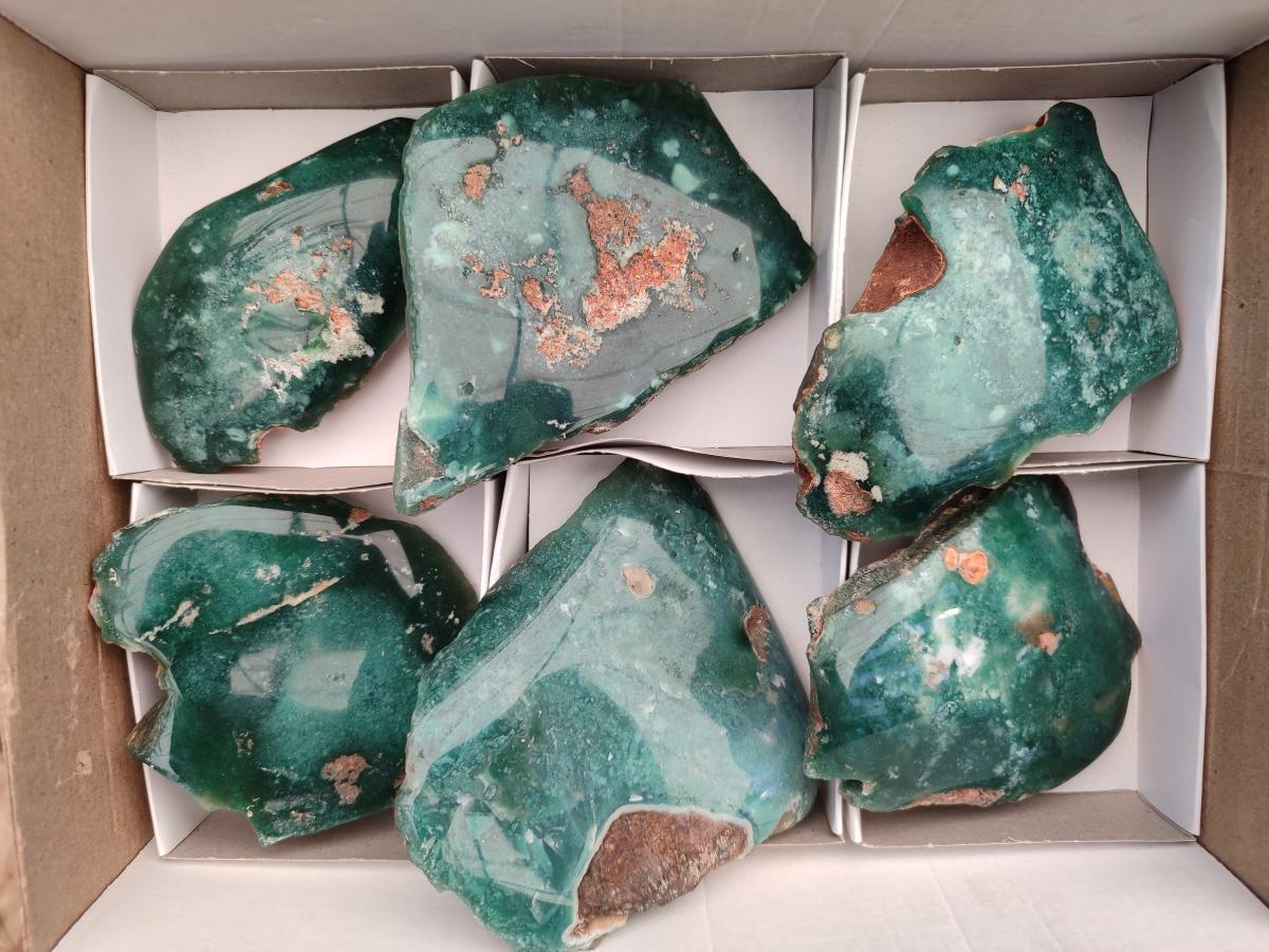 Polished On One Side Mtorolite Plates x 6 From Mutorashanga, Zimbabwe - Toprock Gemstones and Minerals 