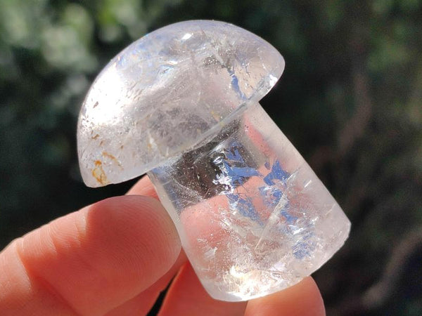 Polished Clear Quartz and Girasol Quartz Mushrooms x 20 From Madagascar