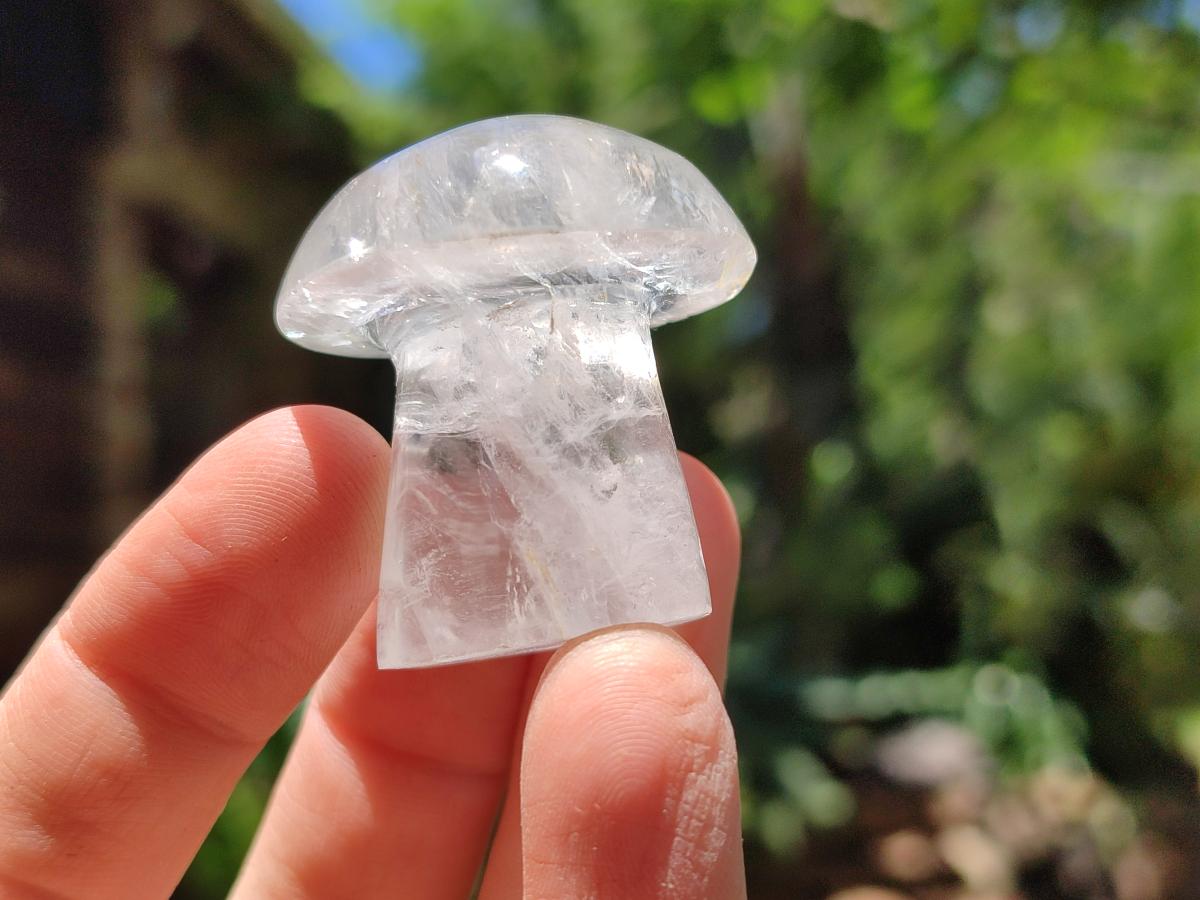 Polished Clear Quartz and Girasol Quartz Mushrooms x 20 From Madagascar
