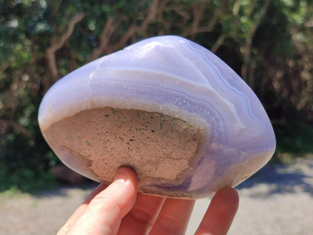 Polished Blue Lace Agate Free Forms x 2 From Nsanje, Malawi