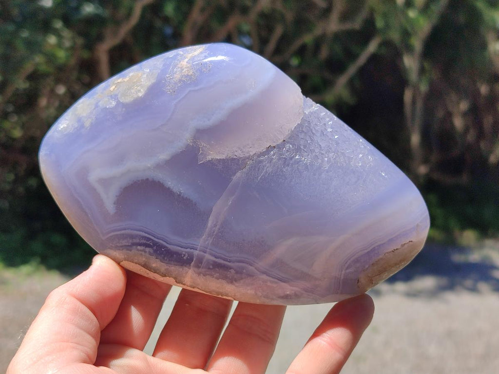 Polished Blue Lace Agate Free Forms x 2 From Nsanje, Malawi