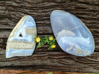 Polished Blue Lace Agate Free Forms x 2 From Nsanje, Malawi