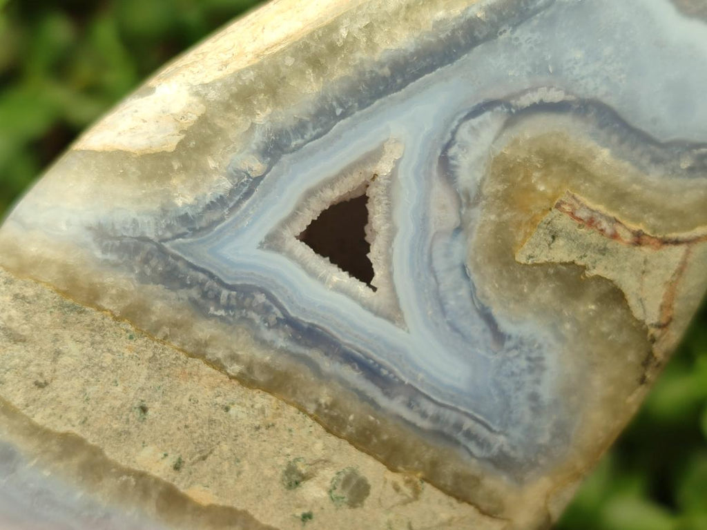 Polished Blue Lace Agate Free Forms x 2 From Nsanje, Malawi
