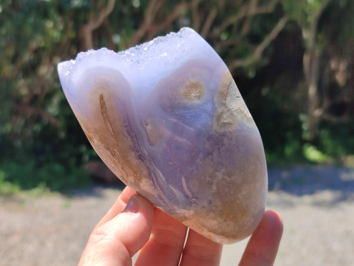 Polished Blue Lace Agate Free Forms x 2 From Nsanje, Malawi