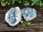 Natural Blue Celestite Specimens x 2 From Sakoany, Madagascar