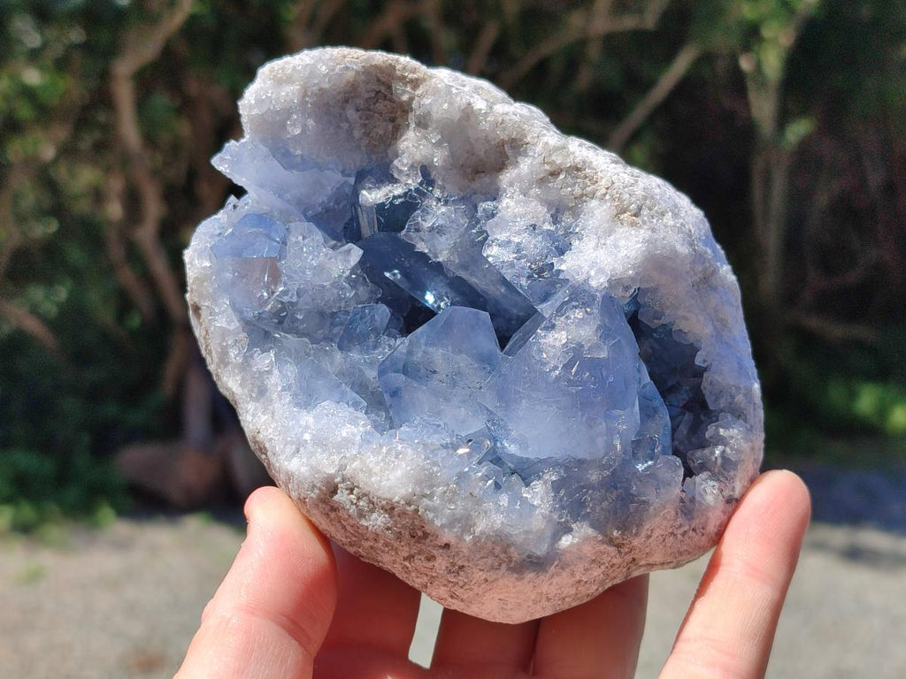 Natural Blue Celestite Specimens x 2 From Sakoany, Madagascar
