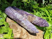 Polished Lepidolite Towers x 3 From Ambatondrazaka, Madagascar