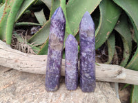 Polished Lepidolite Towers x 3 From Ambatondrazaka, Madagascar