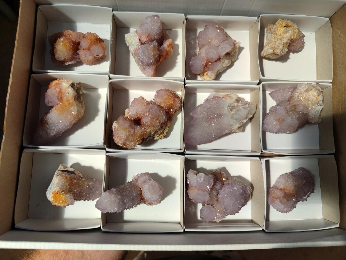 Natural Lilac Amethyst Spirit Crystal Clusters x 12 From Boekenhouthoek, South Africa