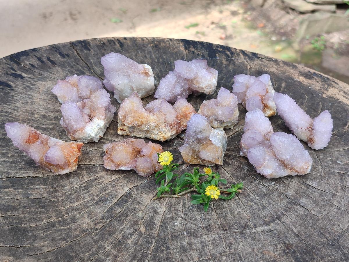 Natural Lilac Amethyst Spirit Crystal Clusters x 12 From Boekenhouthoek, South Africa