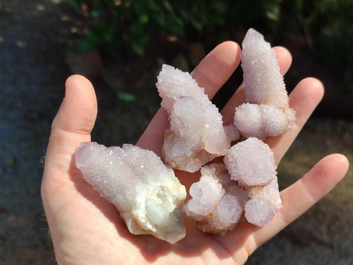 Natural Lilac Amethyst Spirit Crystal Clusters x 12 From Boekenhouthoek, South Africa