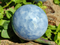 Polished Blue Calcite Spheres x 4 From Madagascar