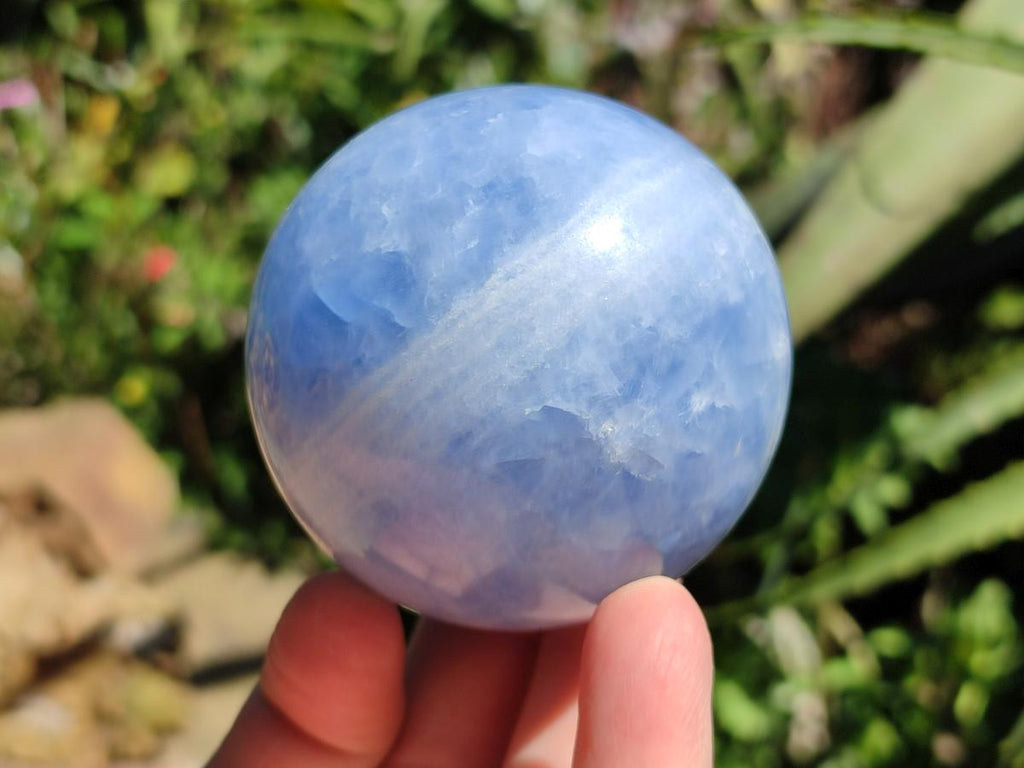 Polished Blue Calcite Spheres x 4 From Madagascar