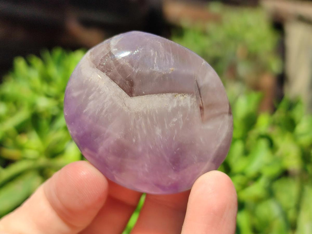 Polished Chevron Amethyst Palm Stones x 20 From Madagascar