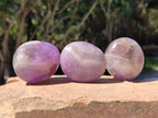 Polished Chevron Amethyst Palm Stones x 20 From Madagascar