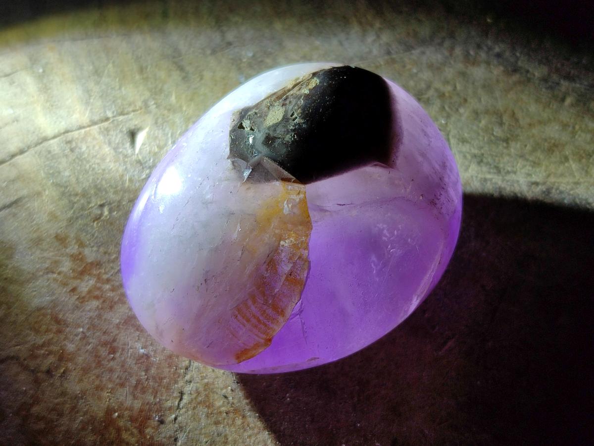 Polished Chevron Amethyst Palm Stones x 20 From Madagascar