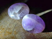 Polished Chevron Amethyst Palm Stones x 20 From Madagascar