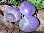 Polished Chevron Amethyst Palm Stones x 20 From Madagascar