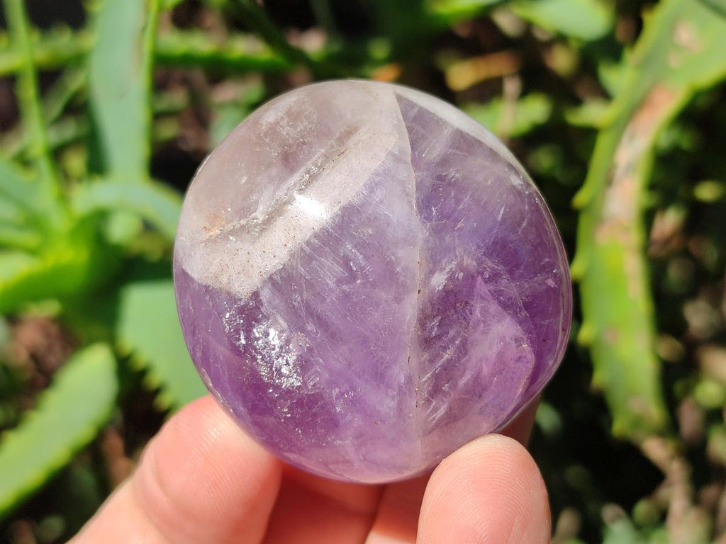 Polished Chevron Amethyst Palm Stones x 20 From Madagascar