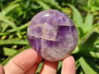 Polished Chevron Amethyst Palm Stones x 20 From Madagascar