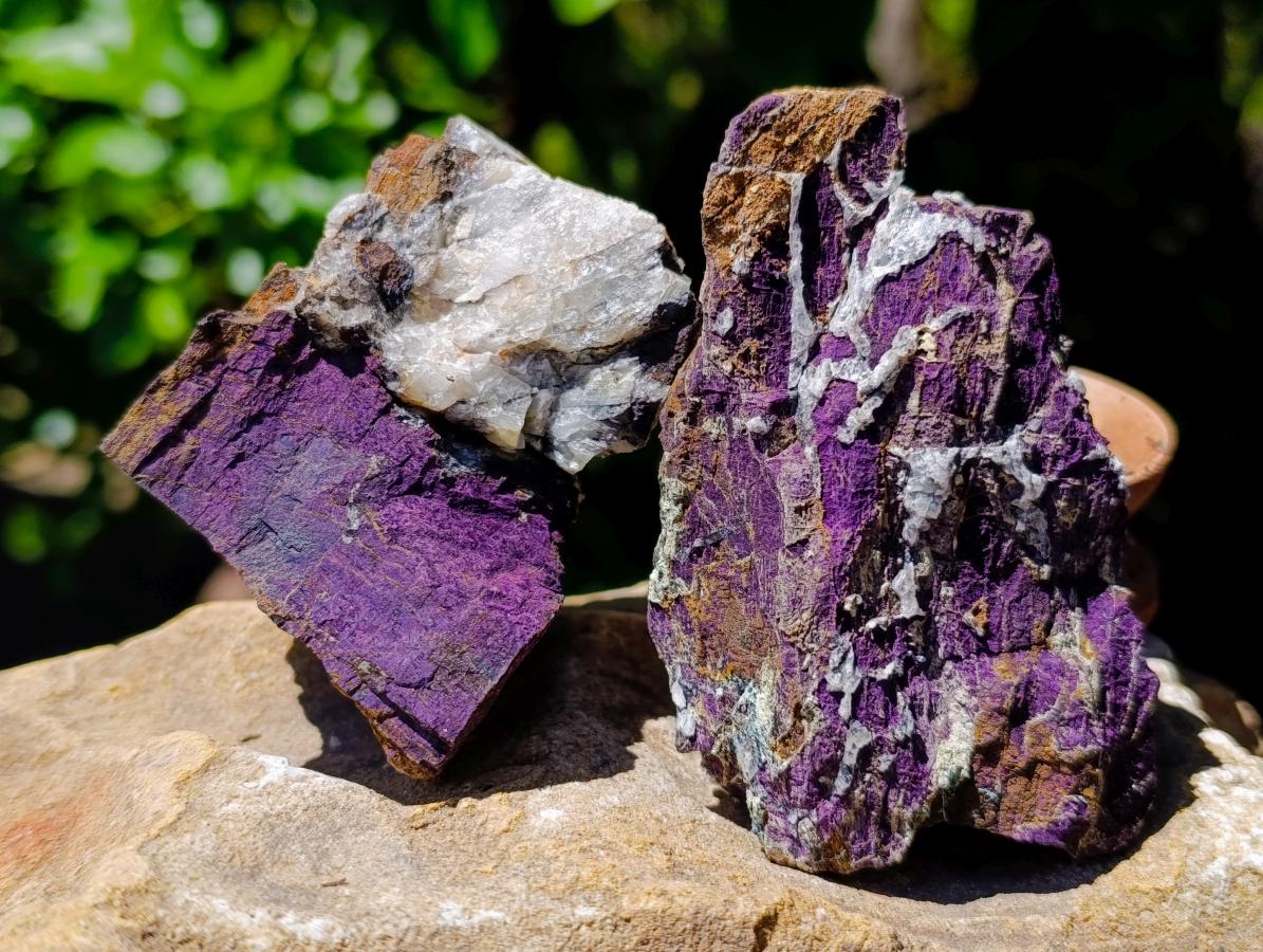 Natural Metallic Cobbed Purpurite Specimens x 5 From Erongo, Namibia