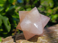 Hand Made Gemmy Rose Quartz Merkabah x 3 From Madagascar