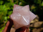 Hand Made Gemmy Rose Quartz Merkabah x 3 From Madagascar