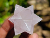 Hand Made Gemmy Rose Quartz Merkabah x 3 From Madagascar