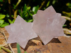 Hand Made Gemmy Rose Quartz Merkabah x 3 From Madagascar