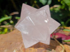 Hand Made Gemmy Rose Quartz Merkabah x 3 From Madagascar