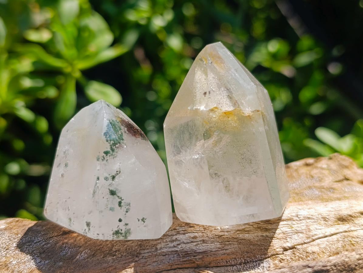 Polished Clear Quartz Crystals with Inclusions x 24 From Mandoto, Madagascar