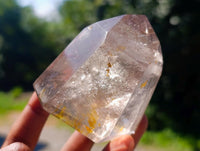 Polished Smokey Window Quartz Crystals x 4 From Madagascar