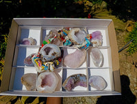 Polished Agate Geodes and Hearts x 12 From Maintirano, Madagascar