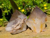 Polished Wispy Smokey Window Quartz Crystals x 6 From Madagascar