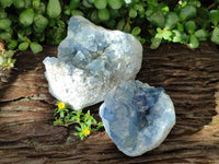 Natural Blue Celestite Specimens x 2 From Sakoany, Madagascar