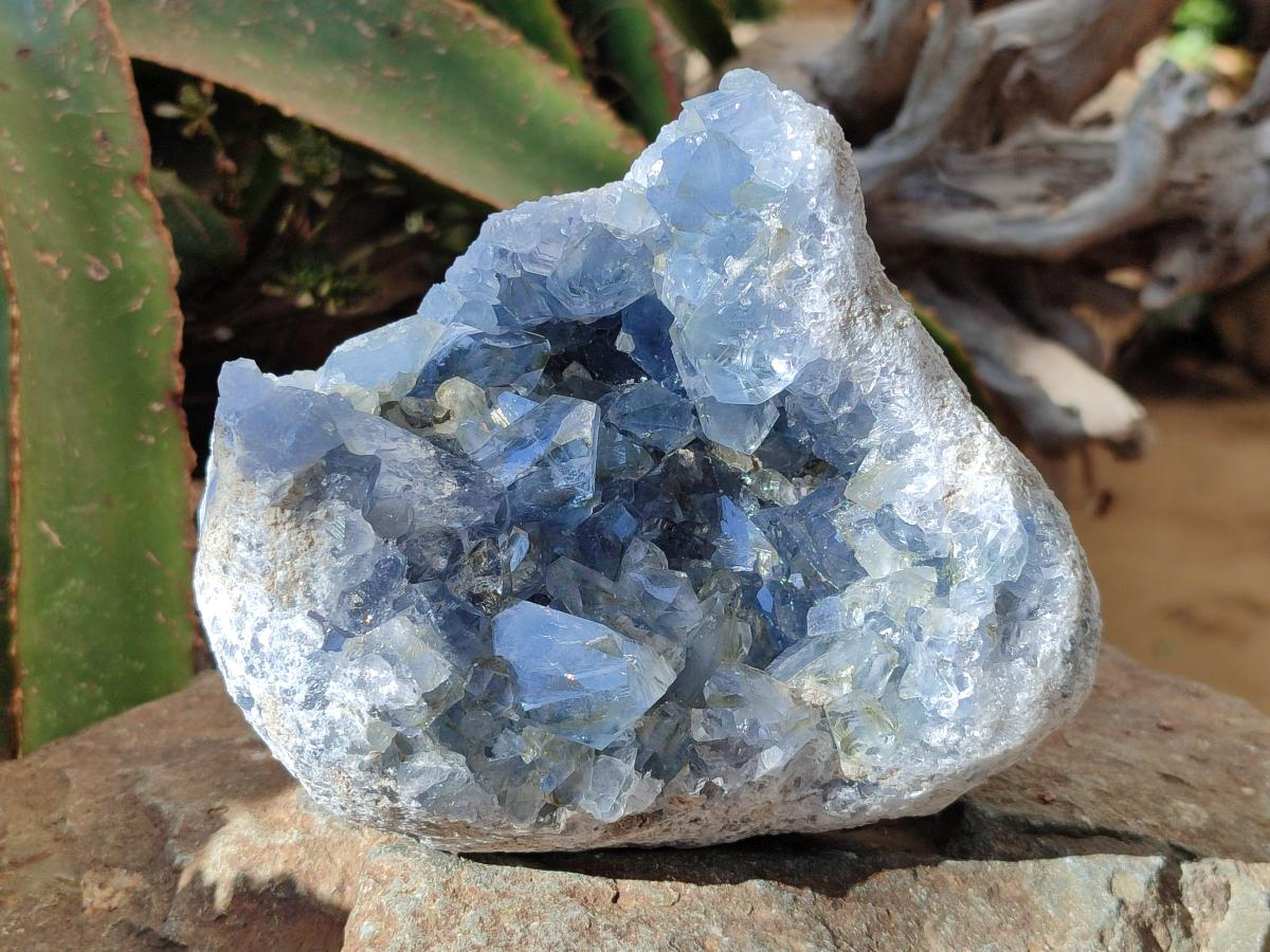 Natural Blue Celestite Specimens x 2 From Sakoany, Madagascar